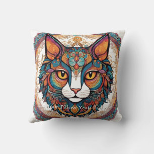 Mystic Boho Kattdjur Mandala Kudde