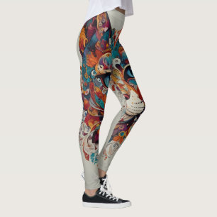 Mystic Boho Kattdjur Mandala Leggings