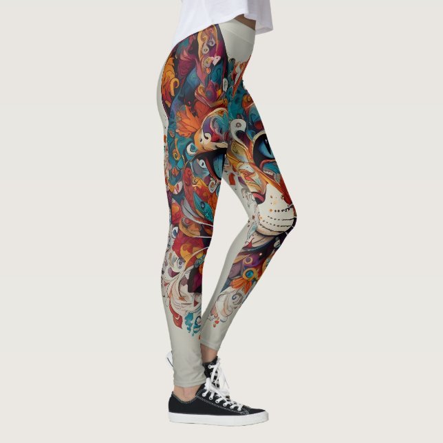 Mystic Boho Kattdjur Mandala Leggings (Höger)
