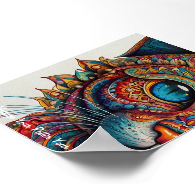 Mystic Boho Kattdjur Mandala Poster (Hörn)