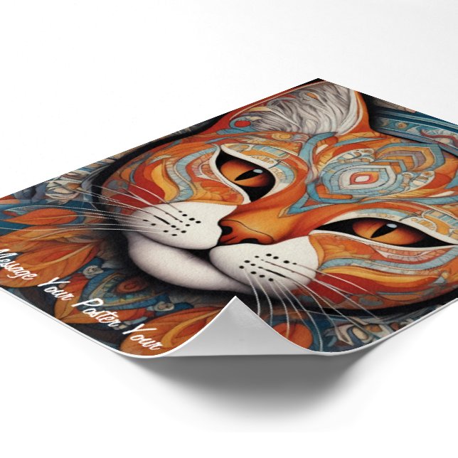 Mystic Boho Kattdjur Mandala Poster (Hörn)