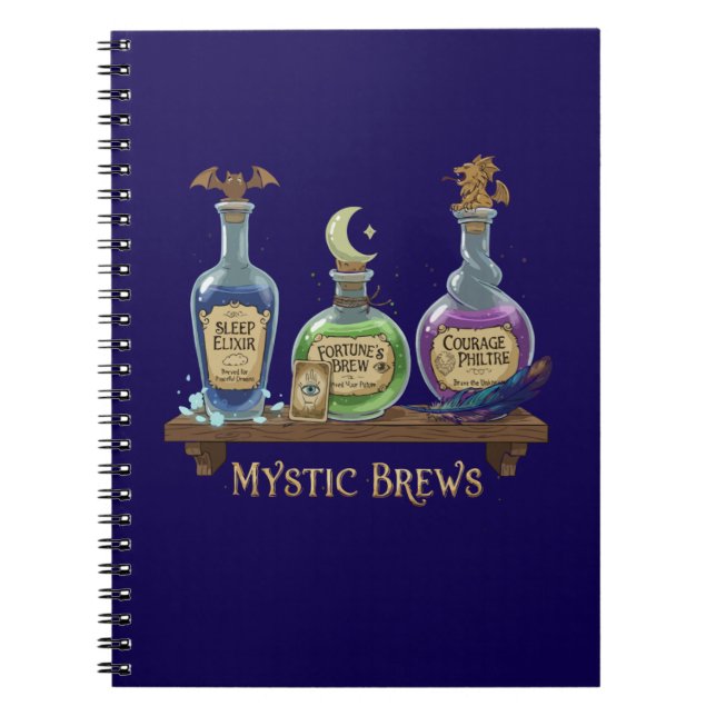 Mystic Brews | Whimsical Witchy Potions & Elixirs Anteckningsbok (Framsidan)