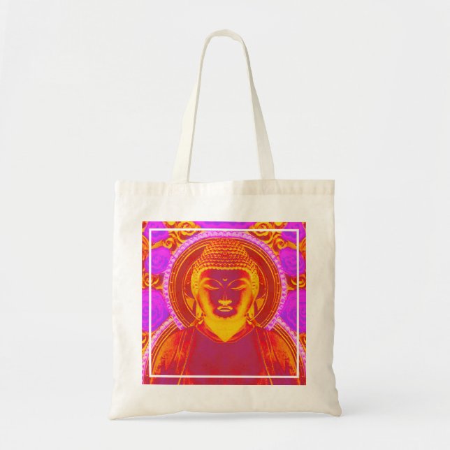 Mystic Buddha Reusable Tote Bag Tygkasse (Framsidan)
