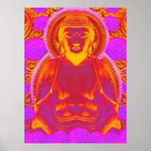 Mystic Buddha - Rosa och Orange Vibrant Tones