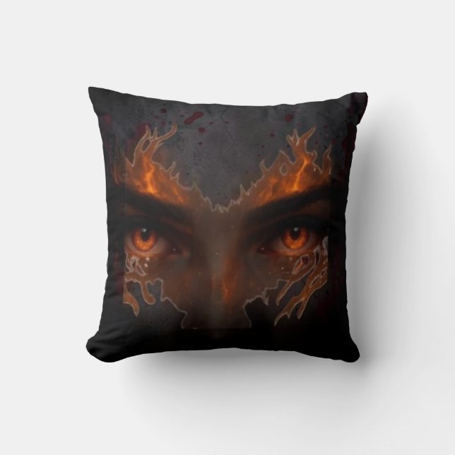 Mystic Burning Eye Dark Fantasy Aesthetic Throw Pi Kudde (Framsida)