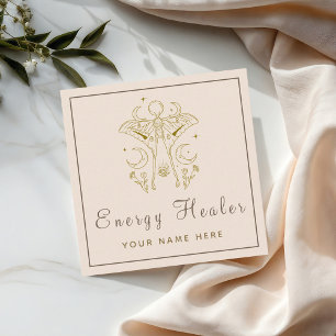 Mystic Butterfly Energy Healer Fyrkantigt Visitkort