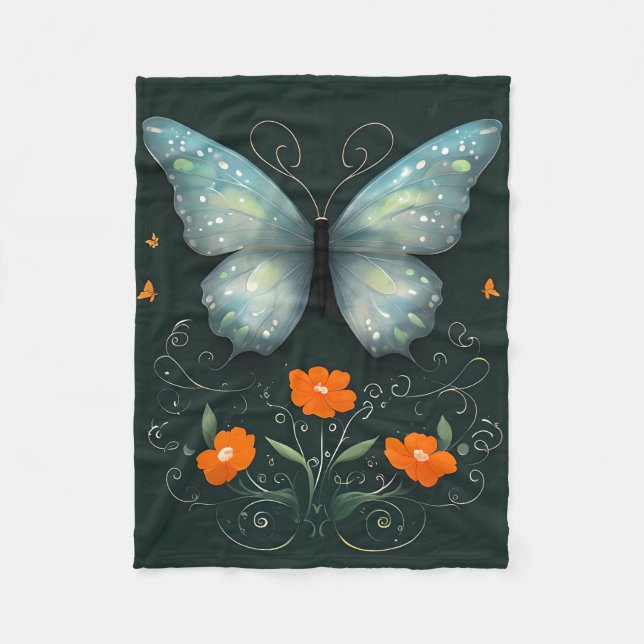 Mystic Butterfly Garden Fleecefilt (Framsidan)