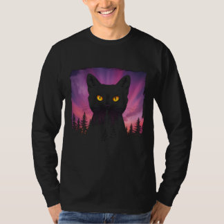 Mystic Cat in Twilight Forest T Shirt