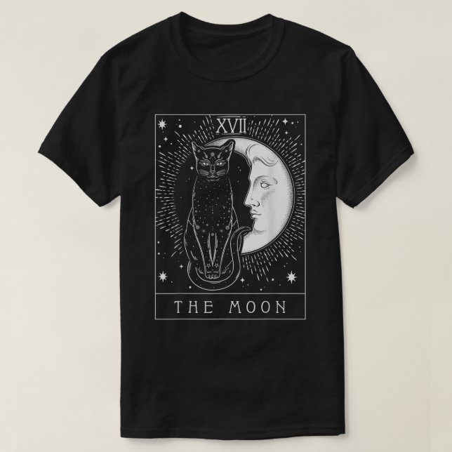 Mystic Cat Tarot | The Moon Card Art T Shirt (Design framsida)