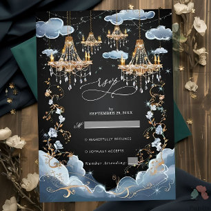 Mystic Clouds Opulent Chandelier Bröllop OSA Kort