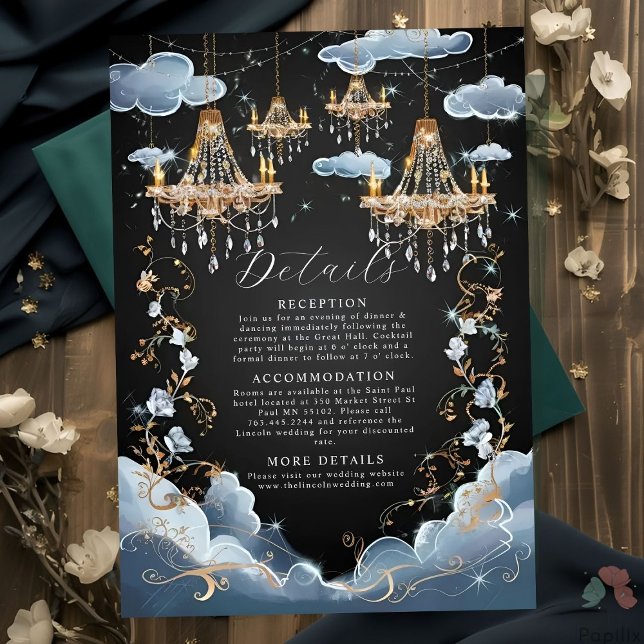 Mystic Clouds Opulent Chandelier Bröllop Tilläggskort (Skapare uppladdad)