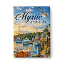 Mystic, Connecticut Hamn Solnedgång
