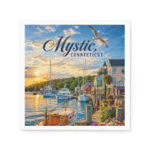 Mystic, Connecticut Hamn Solnedgång