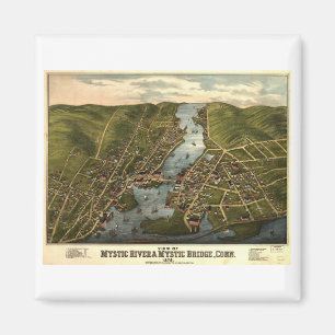 Mystic Connecticut i 1879 Magnet