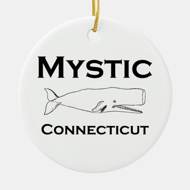 Mystic Connecticut vintageval Julgransprydnad Keramik (Framsidan)