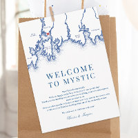 Mystic CT Karta Bröllop Välkomsthälsande inlandssj