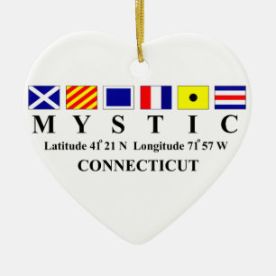 Mystic, CT - Longtitude & frihet Julgransprydnad Keramik
