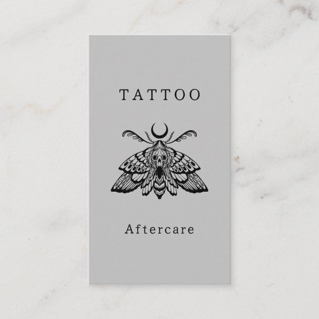 Mystic Death mth Tattoo Aftercare Instructions Visitkort (Framsida)