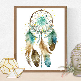 Mystic Dreamcatcher Andlig Metaphysical Yoga Fototryck