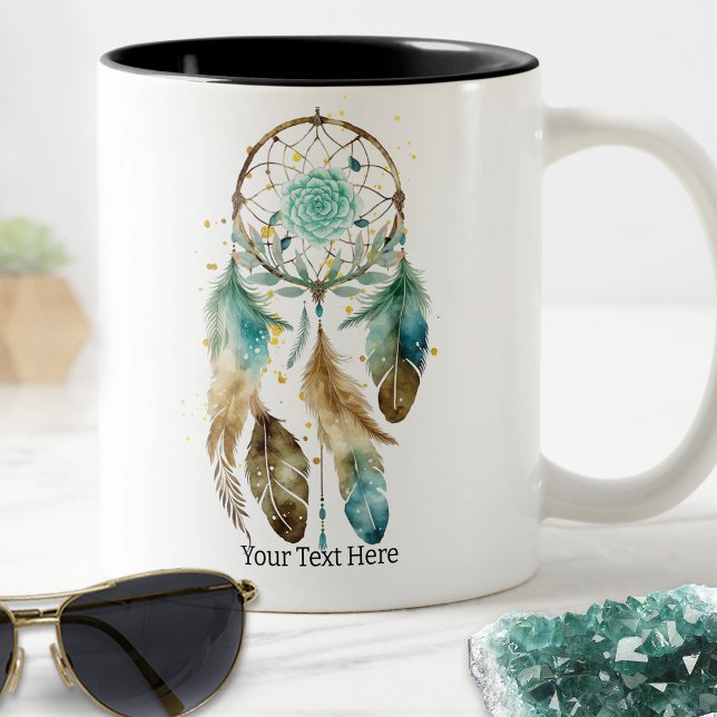 Mystic Dreamcatcher Andlig Metaphysical Yoga Två-Tonad Mugg (Skapare uppladdad)