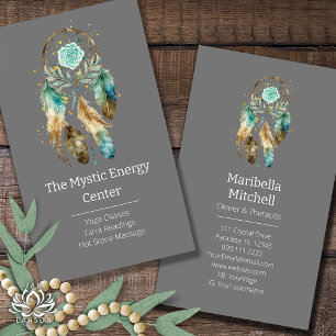 Mystic Dreamcatcher Andlig Metaphysical Yoga Visitkort