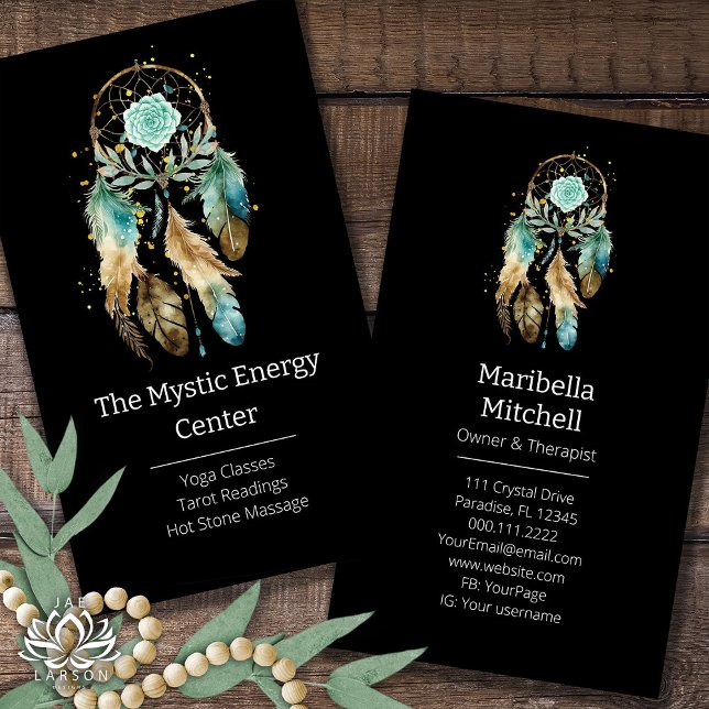 Mystic Dreamcatcher Andlig Metaphysical Yoga Visitkort (Skapare uppladdad)