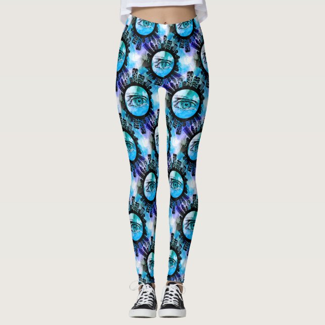 Mystic Elegance in Urban Contemporary Stil Leggings (Framsida)