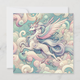 Mystic Elegance: Pastel Kirin Whispers Inbjudningar