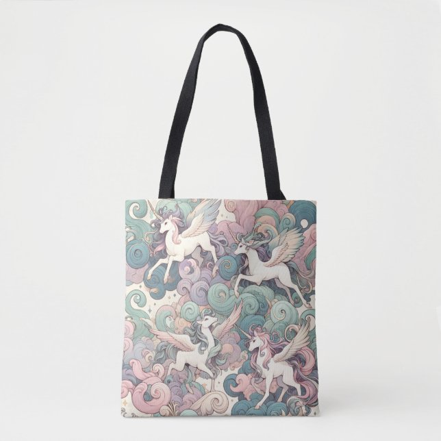 Mystic Elegance: Pastel Kirin Whispers Tygkasse (Framsida)