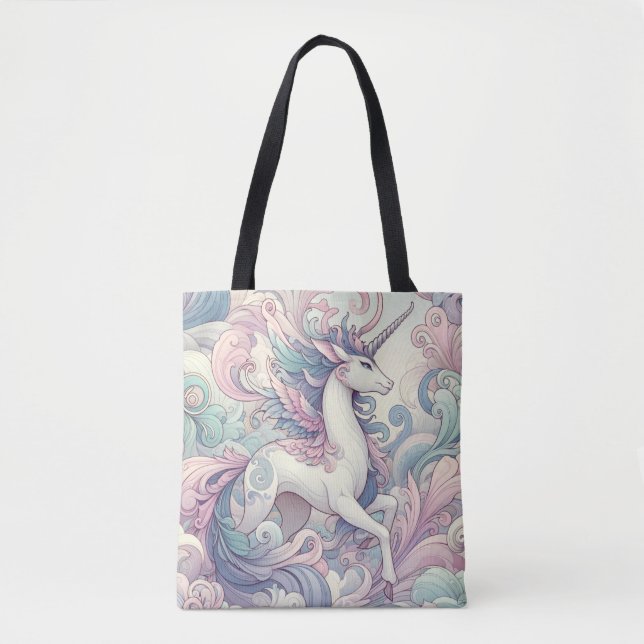 Mystic Elegance: Pastel Kirin Whispers Tygkasse (Framsida)