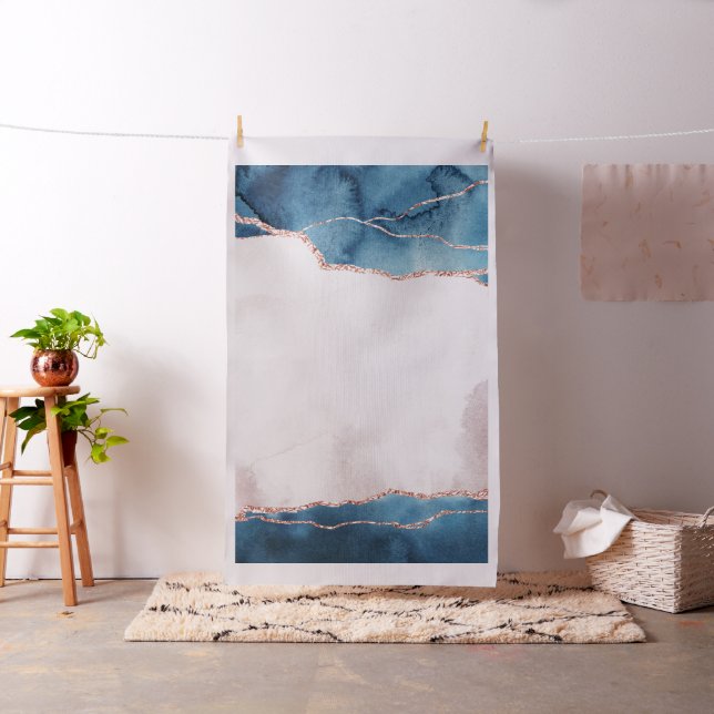 Mystic Elegance | Teal Blue och Ro Guld Agate Tyg (In Situ)