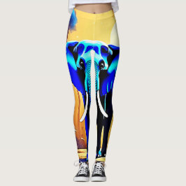Mystic Elephant: Sunset Forest Journey Leggings
