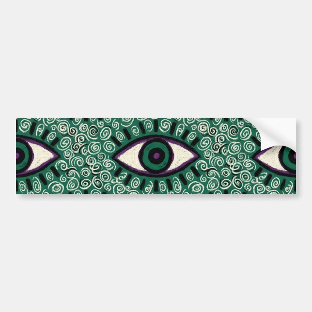 "Mystic Emerald Eyes" - Psychedelic Swirl Seamless Bildekal (Framsidan)