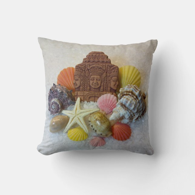 Mystic energisnäckskal och sjöstjärnadekorativ kudde (Framsida)