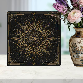 Mystic Eye Celestial Konstellationer Guld Design C Kakelplatta
