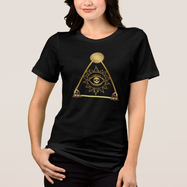 Mystic Eye of Enlightenment - Esoteric Design T Shirt (Framsida)