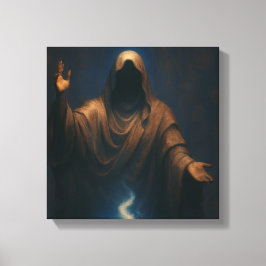 Mystic Flame Hooded Figure Art Print Canvastryck