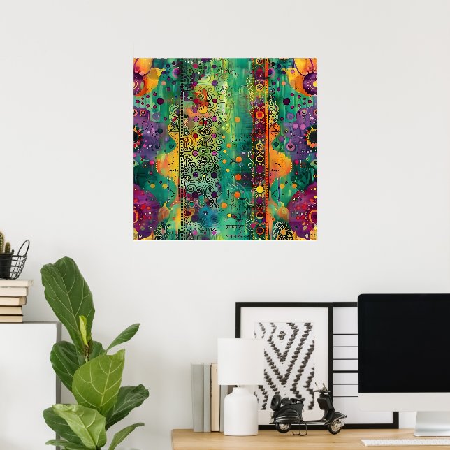 Mystic Flow - Psychedelic Abstrakt Energy Art Poster (Hemmakontoret)
