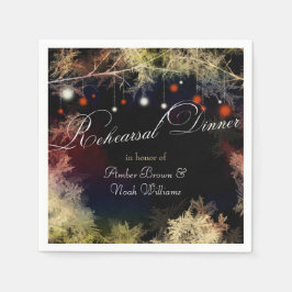 Mystic Forest Boho Bröllop Rehearsal Middag Pappersservett