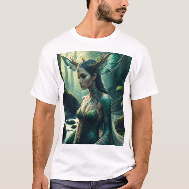 Mystic Forest Guardian – Enchanted Streamlight T Shirt (Framsida)
