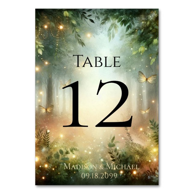 Mystic Forest Meadow Magic Bordnummer Bordsnummer (Framsidan)