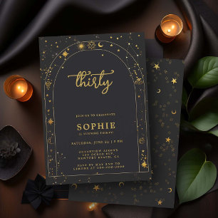Mystic Fortune Astrology Boho Arch 30års födelseda Inbjudningar