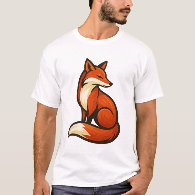 Mystic Fox Elegance – Bold Artistic T-Shirt Design (Framsida)