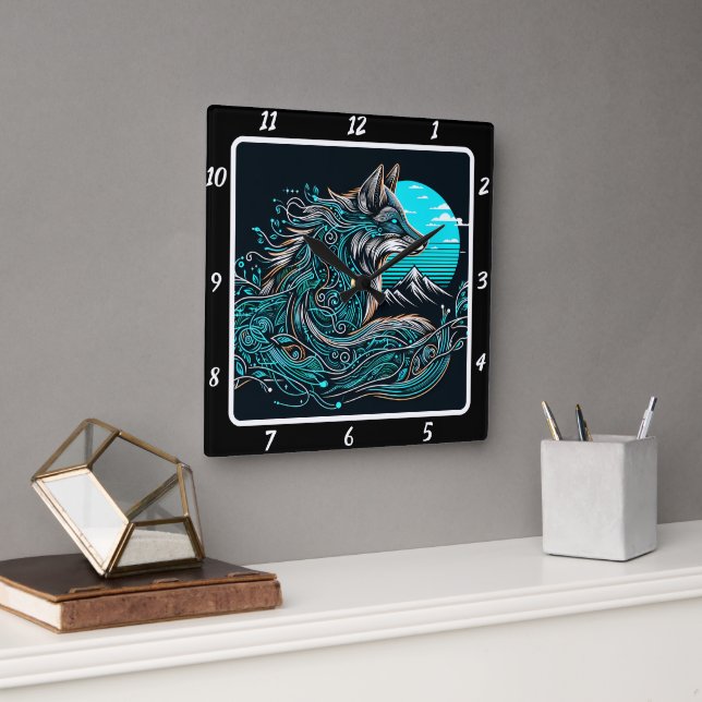 Mystic Fox ovanför Valleys Fyrkantig Klocka (Kontor)