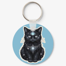 Mystic Galaxy Cat Keychain