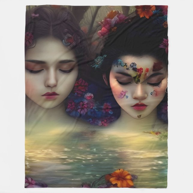 Mystic Garden: Blommigt Dreams Fleecefilt (Framsidan)