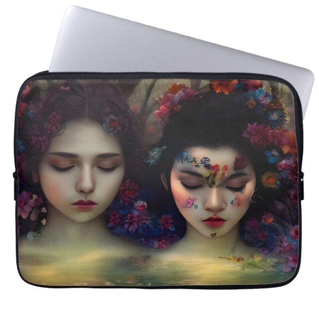 Mystic Garden: Blommigt Dreams Laptop Fodral (Framsidan)