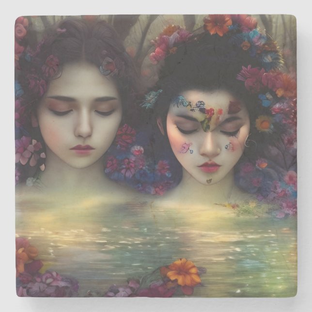 Mystic Garden: Blommigt Dreams Stenunderlägg (Framsidan)