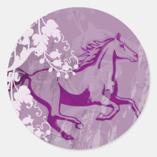 Mystic Garden Horse (Lt. Lila) Runt Klistermärke