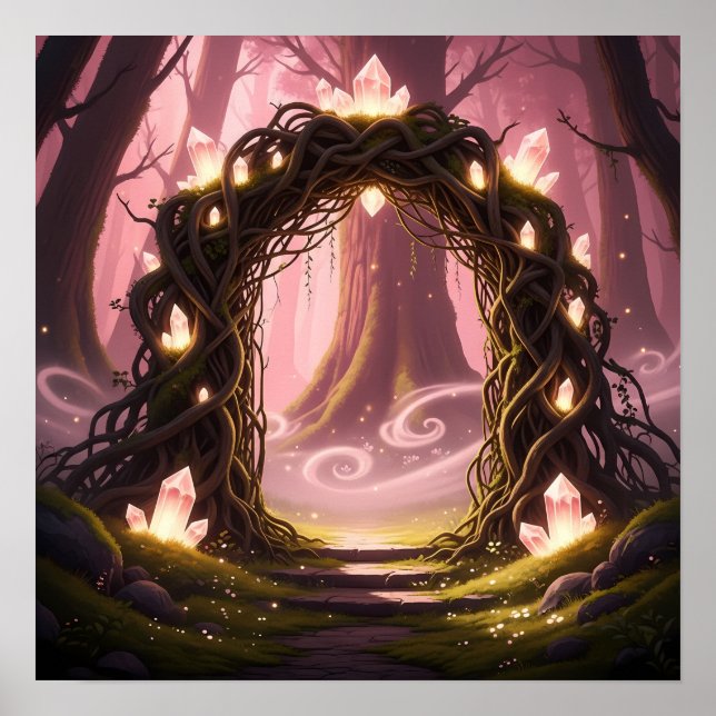Mystic Gate of Enchanted Forest Light Poster (Framsidan)